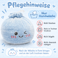 Plush Dumpling Kawaii Kuschelkissen weich & knautschig 20 cm blau