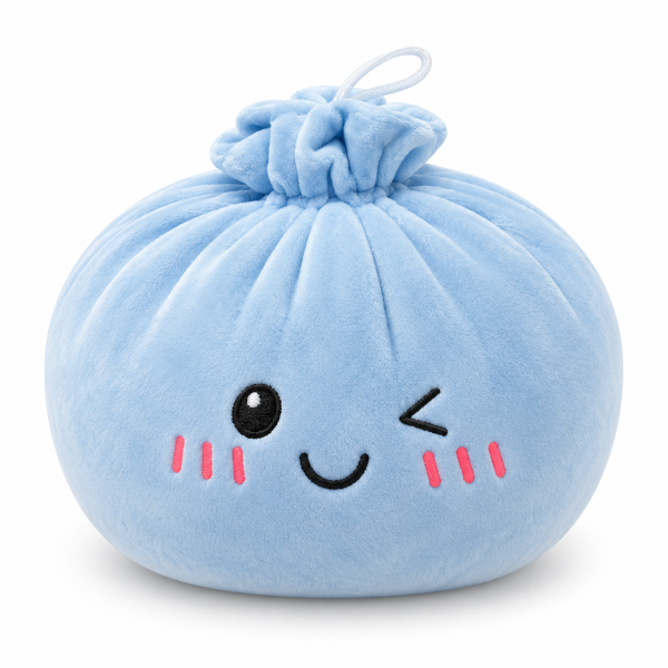 Plush Dumpling Kawaii Kuschelkissen weich & knautschig 35 cm blau