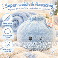 Plush Dumpling Kawaii Kuschelkissen weich & knautschig 35 cm blau