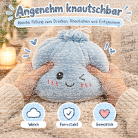 Plush Dumpling Kawaii Kuschelkissen weich & knautschig 35 cm blau