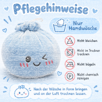 Plush Dumpling Kawaii Kuschelkissen weich & knautschig 35 cm blau