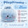 Plush Dumpling Kawaii Kuschelkissen weich & knautschig 35 cm blau