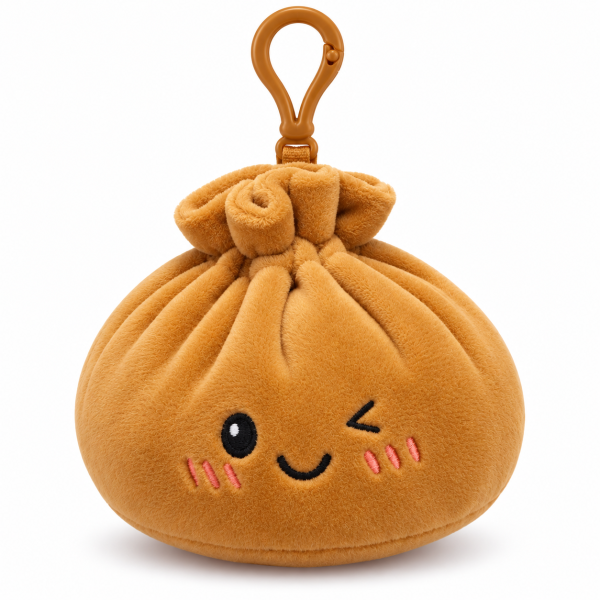 Plush Dumpling Kawaii Bagclip Taschenanhänger Schlüsselanhänger 12 cm braun