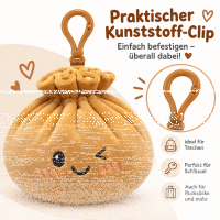 Plush Dumpling Kawaii Bagclip Taschenanhänger Schlüsselanhänger 12 cm braun