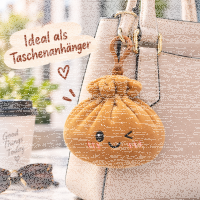 Plush Dumpling Kawaii Bagclip Taschenanhänger Schlüsselanhänger 12 cm braun