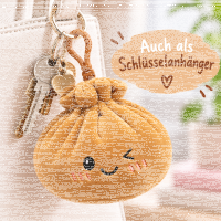 Plush Dumpling Kawaii Bagclip Taschenanhänger Schlüsselanhänger 12 cm braun