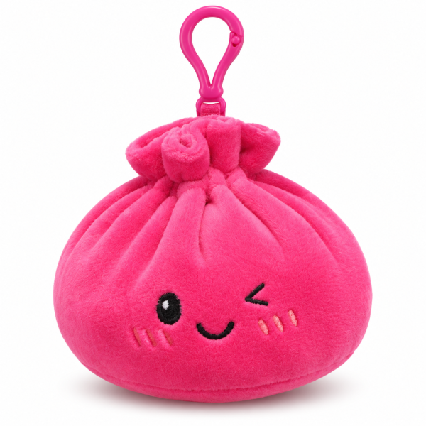 Plush Dumpling Kawaii Bagclip Taschenanhänger Schlüsselanhänger 12 cm pink