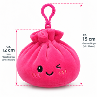 Plush Dumpling Kawaii Bagclip Taschenanhänger Schlüsselanhänger 12 cm pink