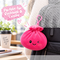 Plush Dumpling Kawaii Bagclip Taschenanhänger Schlüsselanhänger 12 cm pink