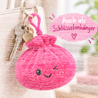 Plush Dumpling Kawaii Bagclip Taschenanhänger Schlüsselanhänger 12 cm pink