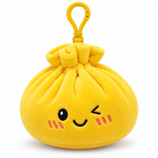 Plush Dumpling Kawaii Bagclip Taschenanhänger Schlüsselanhänger 12 cm gelb