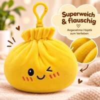 Plush Dumpling Kawaii Bagclip Taschenanhänger Schlüsselanhänger 12 cm gelb