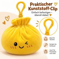 Plush Dumpling Kawaii Bagclip Taschenanhänger Schlüsselanhänger 12 cm gelb