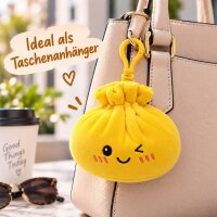 Plush Dumpling Kawaii Bagclip Taschenanhänger Schlüsselanhänger 12 cm gelb