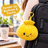 Plush Dumpling Kawaii Bagclip Taschenanhänger Schlüsselanhänger 12 cm gelb