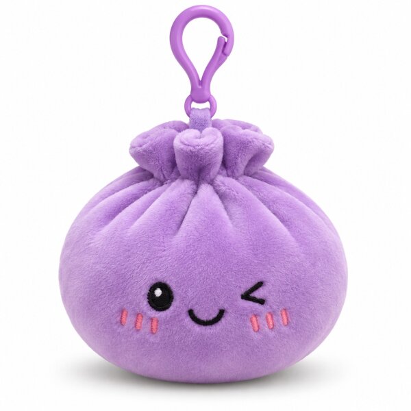 Plush Dumpling Kawaii Bagclip Taschenanhänger Schlüsselanhänger 12 cm lila