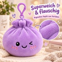 Plush Dumpling Kawaii Bagclip Taschenanhänger Schlüsselanhänger 12 cm lila