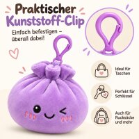 Plush Dumpling Kawaii Bagclip Taschenanhänger Schlüsselanhänger 12 cm lila