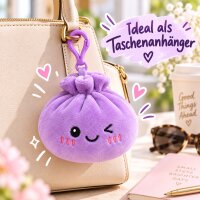 Plush Dumpling Kawaii Bagclip Taschenanhänger Schlüsselanhänger 12 cm lila