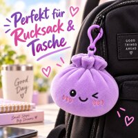 Plush Dumpling Kawaii Bagclip Taschenanhänger Schlüsselanhänger 12 cm lila