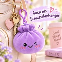 Plush Dumpling Kawaii Bagclip Taschenanhänger Schlüsselanhänger 12 cm lila