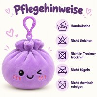 Plush Dumpling Kawaii Bagclip Taschenanhänger Schlüsselanhänger 12 cm lila