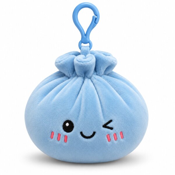Plush Dumpling Kawaii Bagclip Taschenanhänger Schlüsselanhänger 12 cm blau