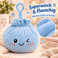 Plush Dumpling Kawaii Bagclip Taschenanhänger Schlüsselanhänger 12 cm blau