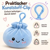 Plush Dumpling Kawaii Bagclip Taschenanhänger Schlüsselanhänger 12 cm blau
