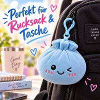 Plush Dumpling Kawaii Bagclip Taschenanhänger Schlüsselanhänger 12 cm blau