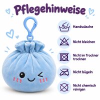 Plush Dumpling Kawaii Bagclip Taschenanhänger Schlüsselanhänger 12 cm blau