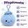 Plush Dumpling Kawaii Bagclip Taschenanhänger Schlüsselanhänger 12 cm blau