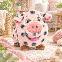 Plüschschwein Hausschwein Kuscheltier rosa XXL Stofftier Schwein stehend gepunktet 55 cm