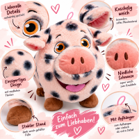 Plüschschwein Hausschwein Kuscheltier rosa XXL Stofftier Schwein stehend gepunktet 55 cm