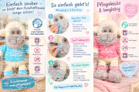 Großes Kuscheltier Schaf 75 cm, XL Plüschtier extra weich, mit Shirt Blau Be Happy