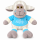 Großes Kuscheltier Schaf 75 cm, XL Plüschtier extra weich, mit Shirt Blau Be Happy