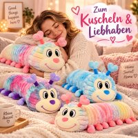 Plüschraupe Stoffraupe 70 cm – extra langes Kuscheltier Plüschtier Stofftier im Überraschungsdesign
