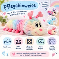 Plüschraupe Stoffraupe 70 cm – extra langes Kuscheltier Plüschtier Stofftier im Überraschungsdesign