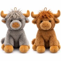 Highland Kuh Galloway Bulle Stofftier 24 cm superweich...