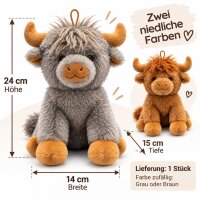Highland Kuh Galloway Bulle Stofftier 24 cm superweich...