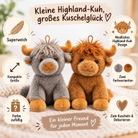 Highland Kuh Galloway Bulle Stofftier 24 cm superweich – Kuscheltier Plüschtier im Überraschungsdesign