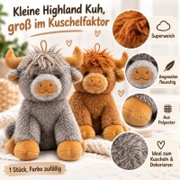 Highland Kuh Galloway Bulle Stofftier 24 cm superweich – Kuscheltier Plüschtier im Überraschungsdesign