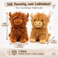 Highland Kuh Galloway Bulle braun Stofftier 24 cm...