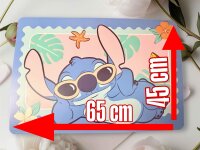Lilo&Stitch Bastelunterlage 45 x 65 cm – abwischbare Tischschutzmatte, Malunterlage, Schreibtischunterlage Stitch mit Brille Hawaii