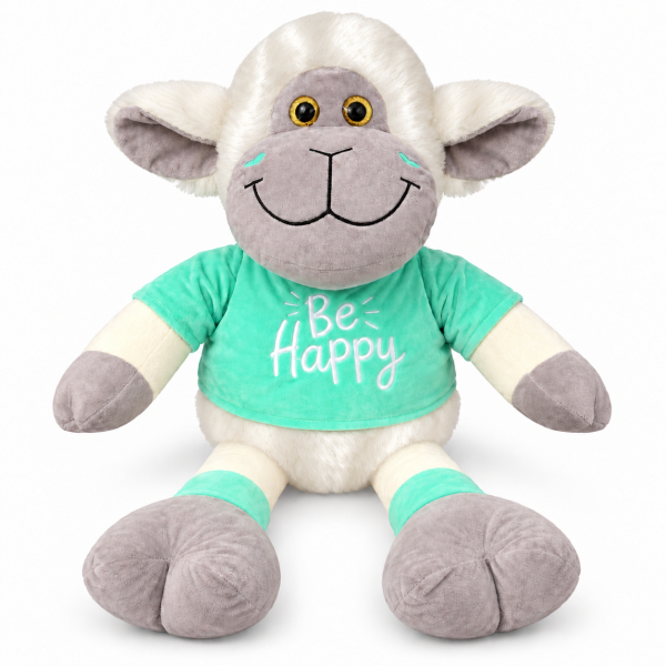 Kuscheltier Schaf 75 cm, XL Plüschtier weich, mit Shirt Mint Grün Be Happy