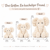 Kuscheltier Elefant zottelig Beige 20 cm Stofftier...