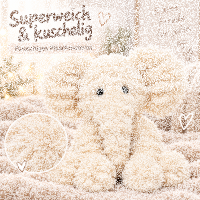 Kuscheltier Elefant zottelig Beige 20 cm Stofftier superweich – Kuscheltier Plüschtier Geschenkidee