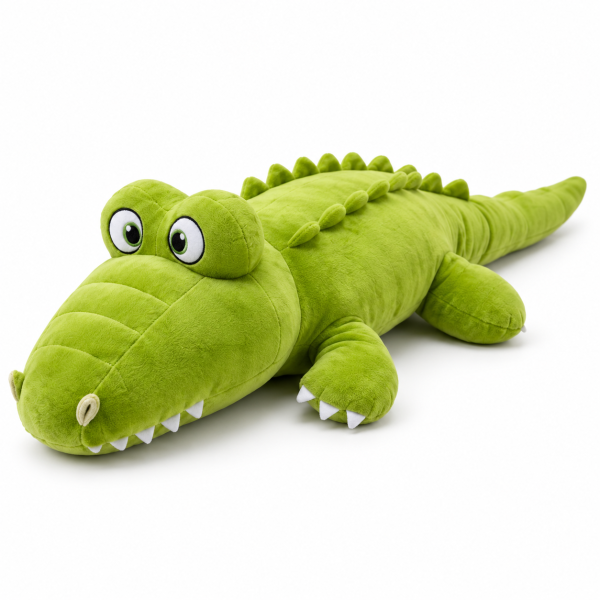 Kuscheltier Krokodil Grün Alligator Plüschtier weich 45 cm liegend