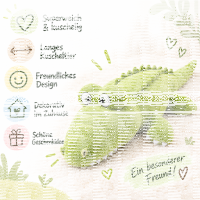Kuscheltier Krokodil Grün Alligator Plüschtier weich 45 cm liegend