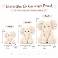 Kuscheltier Elefant zottelig Beige 35 cm Stofftier...
